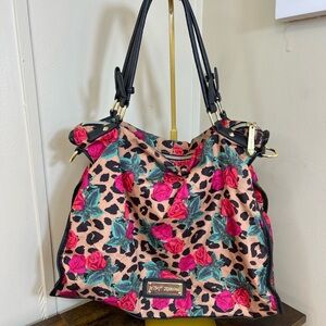 Betsey Johnson Pink Rose and Leopard Shoulder Bag